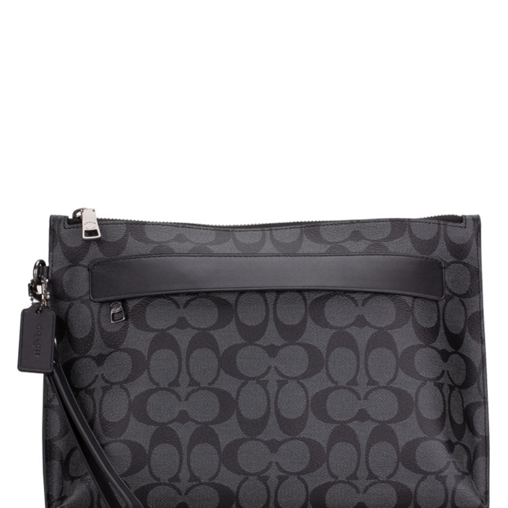 Coach Charcoal and Black Signature Wristlet